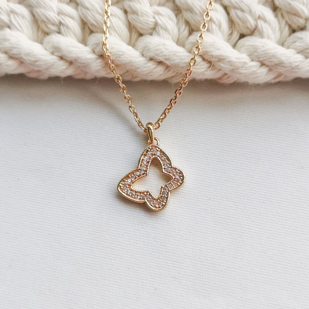 Alicia Bonnie Emilie Gold White Crystal Necklace